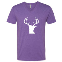 Minnesota White Antlers V-Neck T-Shirt