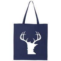 Minnesota White Antlers Canvas Tote Bag