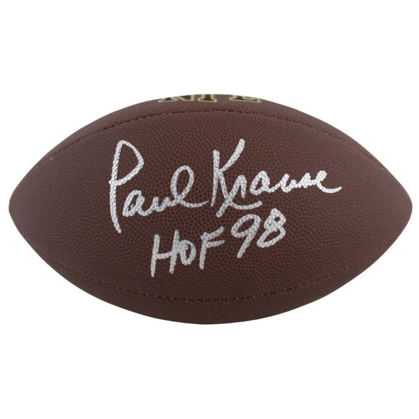 Paul Krause Signed NFL Football Inscribed "HOF 98" (Beckett Hologram)