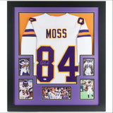 Randy Moss Custom Framed 32" x 35" Signed Jersey (Beckett Witness Hologram)