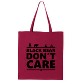 Black Bear Don't Care Canvas Tote Bag