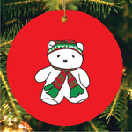 Santa Bear (red background) Minnesota Christmas Ornament