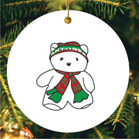 Santa Bear (white background) Minnesota Christmas Ornament
