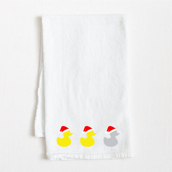 Christmas Gray Duck Flour Sack Towel