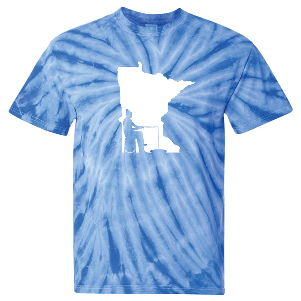 Ice Fishing Minnesota Tie-Dye T-Shirt