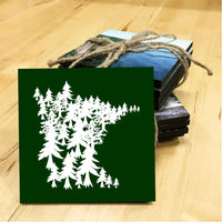 MN Trees Wooden Coaster
