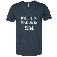 Invite Me To Your Cabin? Minnesota V-Neck T-Shirt