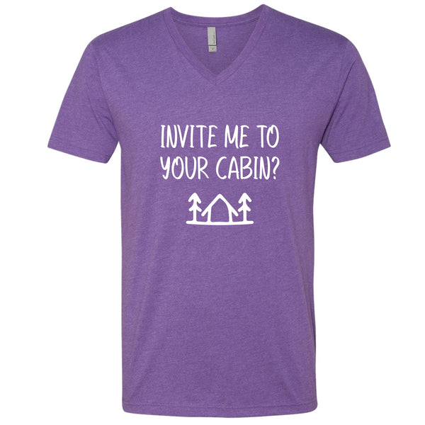 Invite Me To Your Cabin? Minnesota V-Neck T-Shirt