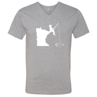 Minnesota Fishing (with Ponytail) V-Neck T-Shirt