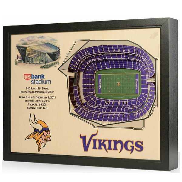 Minnesota Vikings 25 Layer Stadium 3D Wall Art