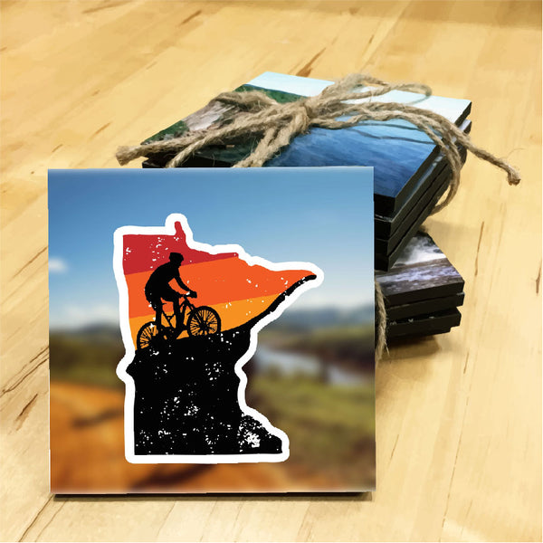 Retro Bike MN Wooden Coaster