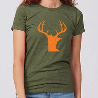 Minnesota Blaze Orange Antlers Women's Slim Fit T-Shirt