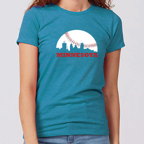 Minnesota Baseball Skyline Women's Slim Fit T-Shirt