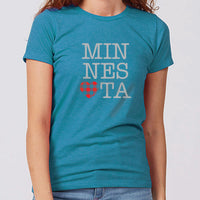 Buffalo Plaid Heart Minnesota Women's Slim Fit T-Shirt