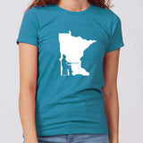 Ice Fishing Minnesota Women's Slim Fit T-Shirt