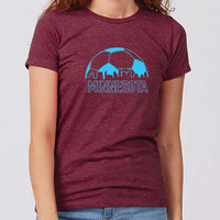 Minnesota Soccer Skyline Women's Slim Fit T-Shirt