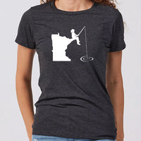 Minnesota Fishing (with Ponytail) Women's Slim Fit T-Shirt