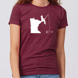 Minnesota Fishing (with Ponytail) Women's Slim Fit T-Shirt