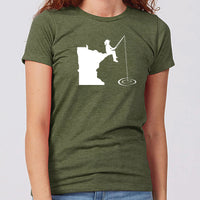 Minnesota Fishing (with Ponytail) Women's Slim Fit T-Shirt