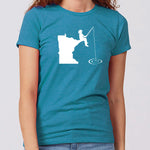 Minnesota Fishing (with Ponytail) Women's Slim Fit T-Shirt