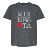 Buffalo Plaid Heart Minnesota Youth T-Shirt